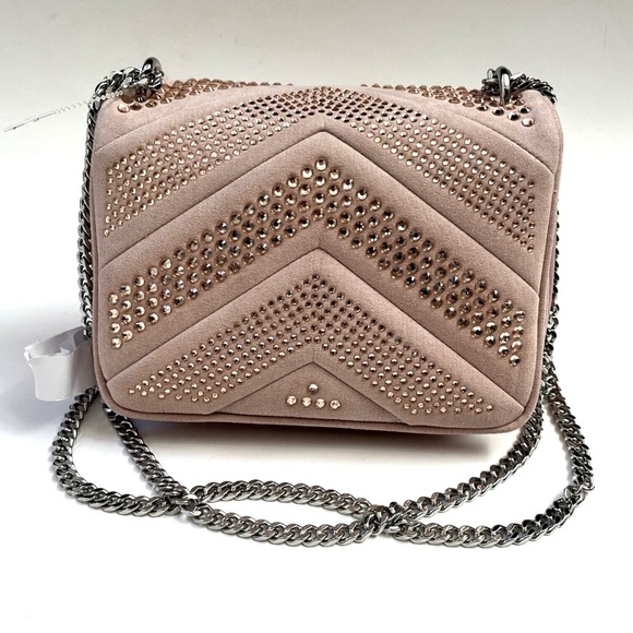 Karl Lagerfeld Pink Studded Shoulder Bag - Picture 3 of 9